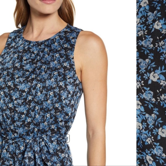 Vince Camaro Floral Belted Chiffon Midi Dress Size:8 - Picture 4 of 4